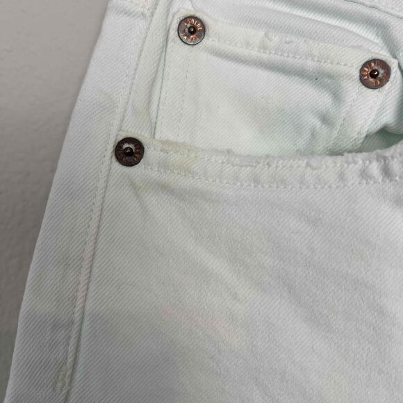 Agolde Size 25 Riley High Rise Straight Leg Jeans White Wash Button Fly - Picture 8 of 12